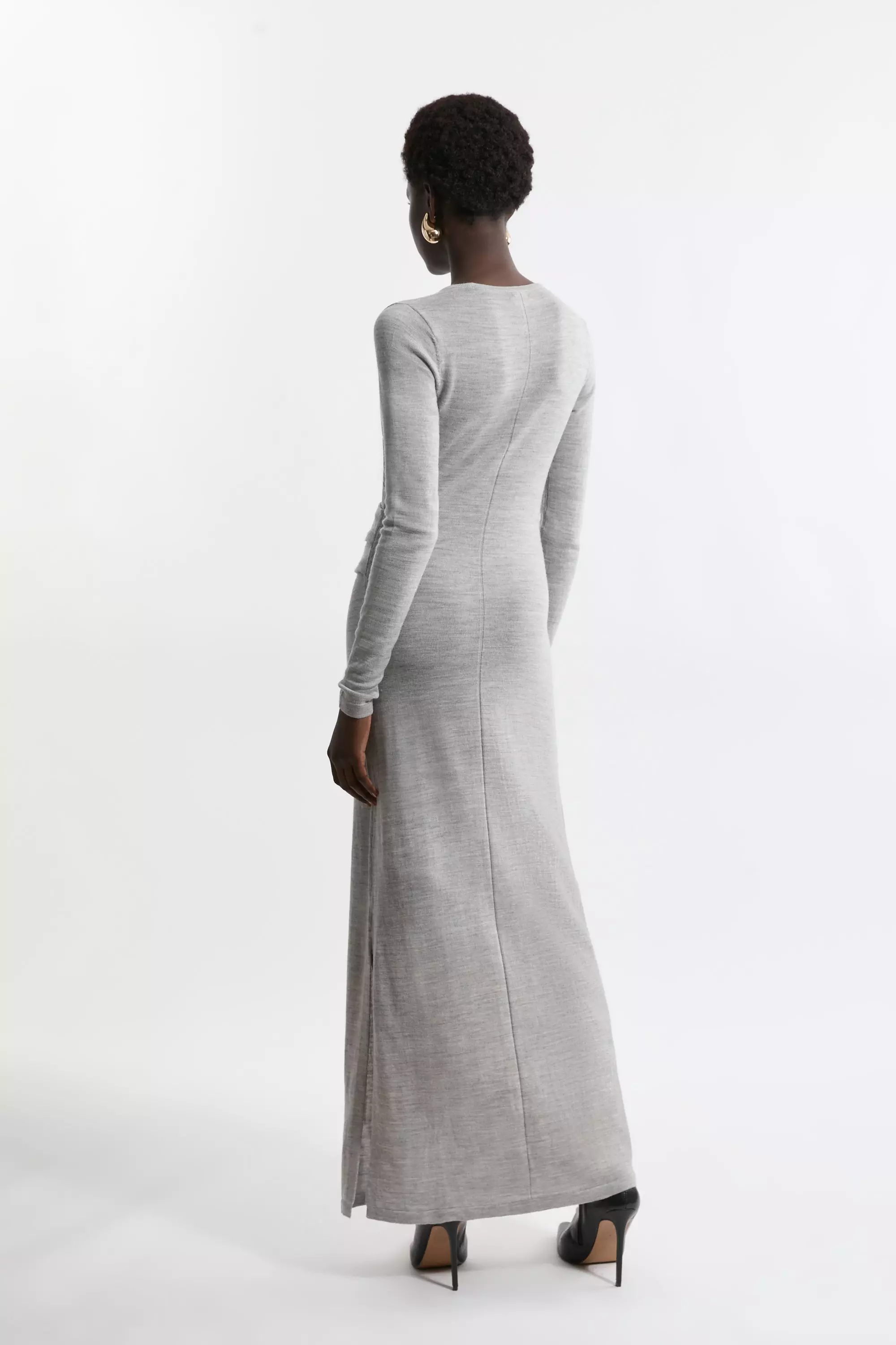 Premium Yarn Collection Extra Fine Merino Wool Maxi Knit Dress Karen Millen